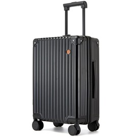 Hulsin 20 Inch Carry On Luggage - Airline Approved 22x14x9 Hard Shell Carry On Suitcase with 360° Spinner Wheels, TSA Lock & Lightweight Hardside Carry-on Luggage for Travel (Black, 20 Inch)