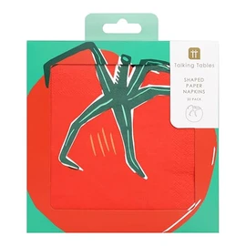 Talking Tables 20 x Tomaten-förmige Einweg-Servietten aus Papier für Picknicks & Sommeressen im Freien, umweltfreundlich & recycelbar für Grillabende, Partys, nachhaltig, plastikfrei, 3-lagig 33 cm