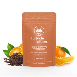 Titan Tonics Marine Collagen Beauty Tea – Infused with Organic Botanicals for Skin, Hair & Nails – Orange Spice Flavor – 30 Tea Bags