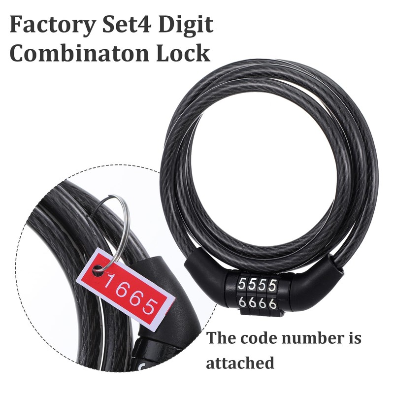 10 Pcs Bike Lock Cable with Combination - 4 Feet