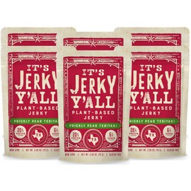 It's Jerky Y'all Vegan Jerky TERIYAKI - Beyond Tender and Tasty Meatless Vegan Snacks - High Protein, Low Carb, Non-GMO, Gluten-Free, Vegetarian, Whole30 (6-Pack)