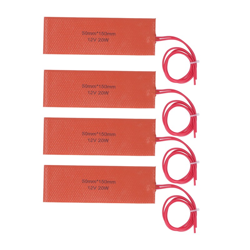 4 Pcs Silicone Rubber Heating Pad Flexible Silicone Heater Mat