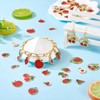 Cheriswelry 42Pcs Fruits Charm Gold Plated Alloy Enamel Charms Cute