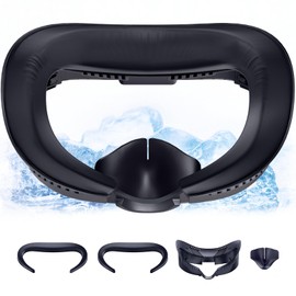 DESTEK Cooling Face Pad for Meta/Oculus Quest 3 Accessories - With Two Ice Silk Face Pads and Cooling Gel for Ultimate Comfort - Adjustable Holder and Glasses-Friendly Design