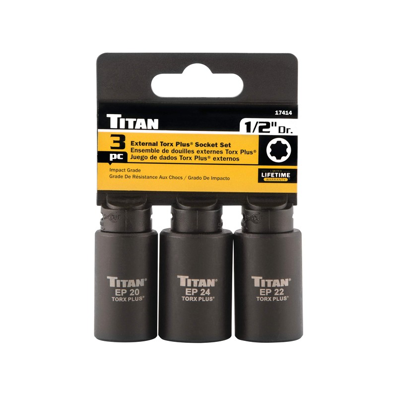 Titan 17414 3-Piece External Torx Plus Socket Set