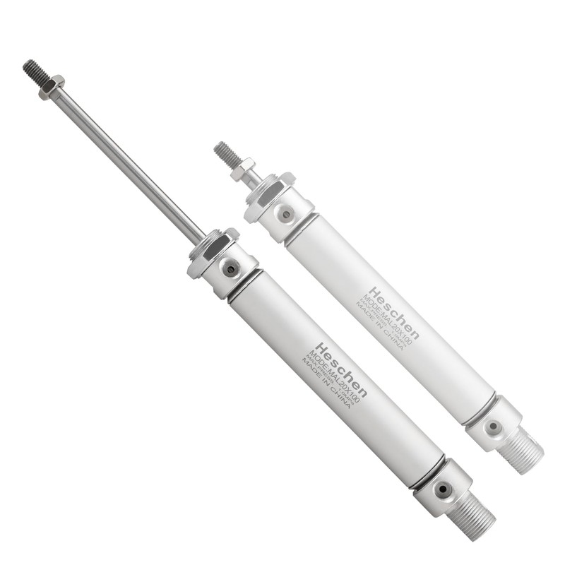 Heschen Pneumatic Slim Air Cylinder, MAL 20-100, PT1/8" Port, 20mm
