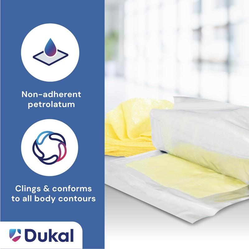 Dukal 215 Xeroform Petrolatum Gauze, Sterile, 4" x 4", Pack