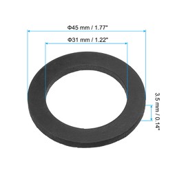 PATIKIL M31 Rubber Flat Washer, 20 Pack 31mm ID 45mm OD 3.5mm Thick Sealing Spacer Gasket Ring for Faucet Pipe Water Hose Fastener Bolt, Black