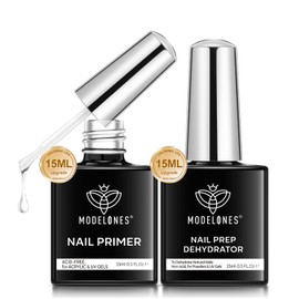 Modelones Primer für Gelnägel Dehydrator für Nägel, 15ml Professional Acid Free Nail Prep Natural Air Dry Superior Bonding Primer Set fur Nail Art UV Gel Nagellack Dip Powder Acrylnägel