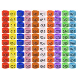 LALOCAPEYO 100Pcs Clip On 8mm Leg Rings Band Foot,10 Colors Numbered,Colorful 001-100 Numbered Pigeon Foot Rings Birds Tags Leg Bands Clip for Lovebirds,Quail,Dove,Finch and Small Poultry (100)