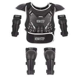 Kids' Dirt Bike Motorcycle Protective Gear - Chest Protector, Knee & Elbow Pads, Body Armor Vest for Off-Road Cycling