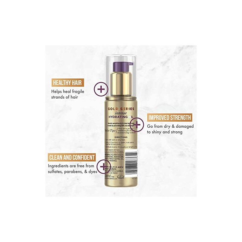 Pantene Pro-V Gold Series Intense Hydrating Oil Treatment, 3.2 fl
