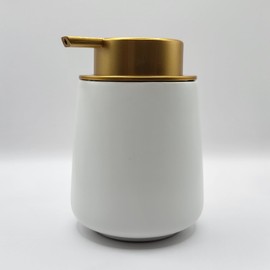 Generisch Soap Dispenser Marbled Ceramic 400 ml Foam and Lotion Dispenser (Pure White), 4270004275308