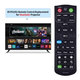 RCP01051 Replacement Remote Fit for Viewsonic Projector RCP01051 PJD5150 PJD7830HDL PJD5151 PJD5253 PJD5255 VS15908 VS15918 VS15903 VS15921 VS15906
