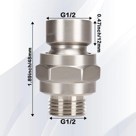 Shower Head Swivel Ball Adapter, ZESE 1PCS Adjustable Universal Shower Arm Extension Adapter 360 Degree Rotatable Shower Connect Ball Joint (Brushed Nickel)