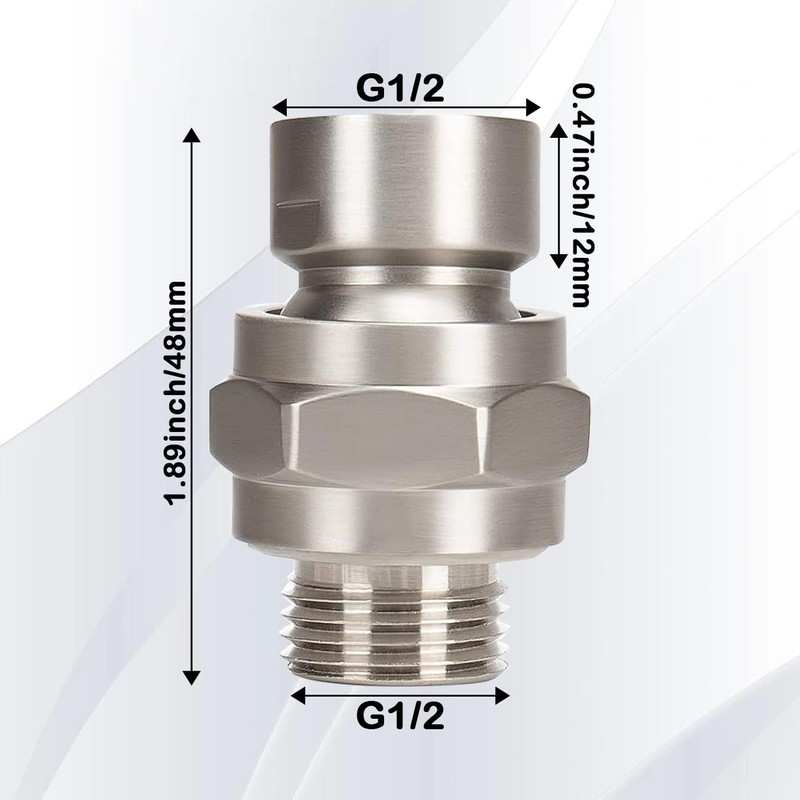 Shower Head Swivel Ball Adapter, ZESE 1PCS Adjustable Universal Shower