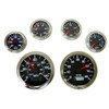 IIL Speedometer, programmable, 3-3/8"/85mm, 120MPH, LED Light, Black dial, Chrome