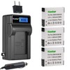 Kastar 3-Pack DMW-BCM13 Battery and LCD AC Charger Compatible with