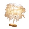 Feather Table Lamp Light Luxury Bedside Lamp Night Light for