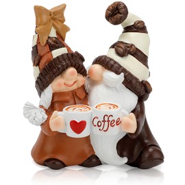 Zonling Coffee Gnomes Coffee Bar Decor Accessories Spring Summer Gnome Decorations Gifts Fall Gnomes Decorations for Home Tiered Tray Table Ornaments Indoor