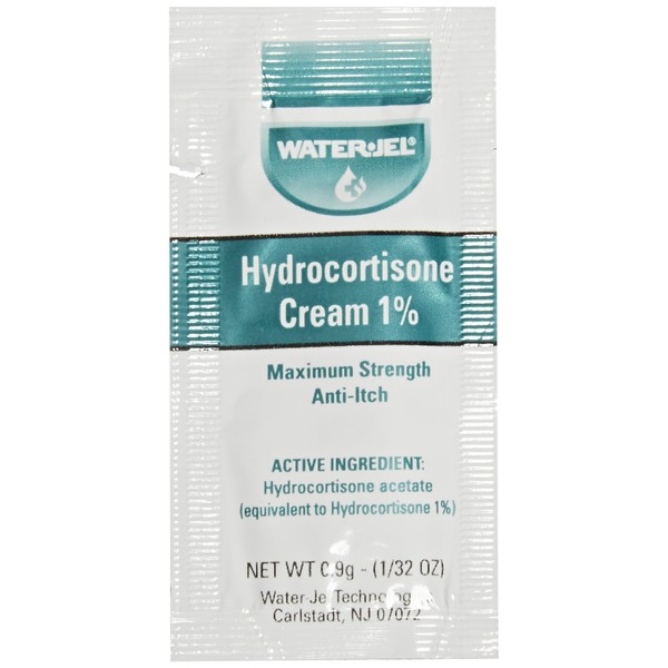 Waterjel 2691 1 Percent Hydrocortisone Anti-Itch Cream Pack, 0.9 gm (Box of 144)