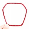 autopart2021 Red Carbon Fiber Steering Wheel Emblem Trim Frame For
