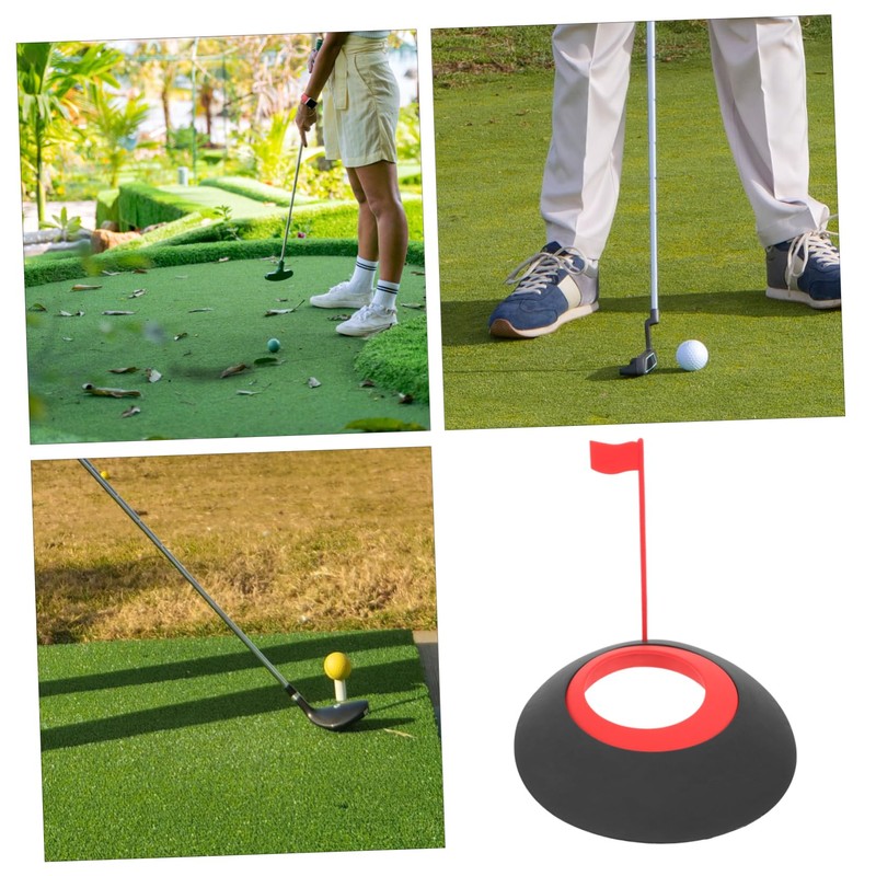 SUPVOX 1set Thickened Golf Putting Cup Flag Portable TPU Practice