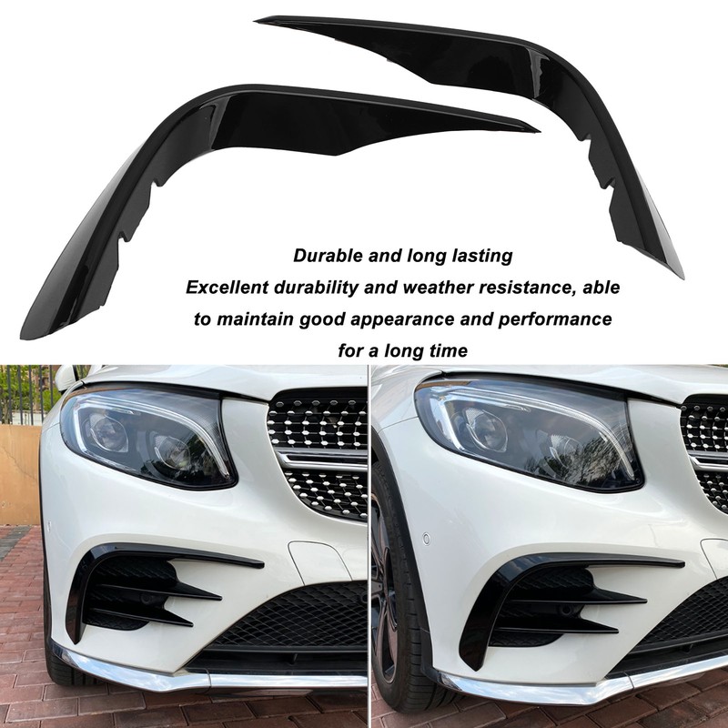 Front Bumper Wind Knife Fin Car Gloss Black Fog Light