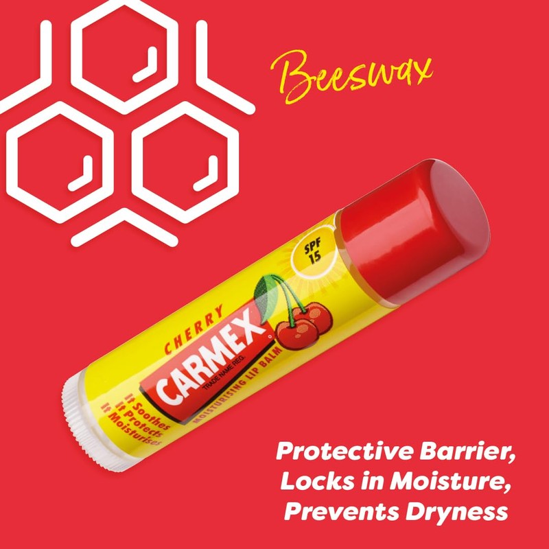 CARMEX Cherry Moisturising Lip Balm Click Stick for Soft, Protected