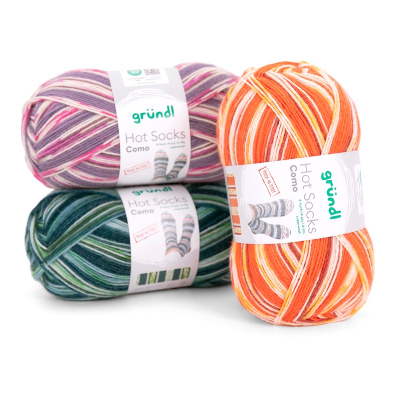 Gründl Wool Hot Socks Como, Walnut Pumpkin Camel White