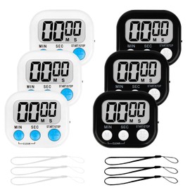 ZILLEEN Classroom Timer for Kids Teachers Digital Timers, Black White 6 Pack