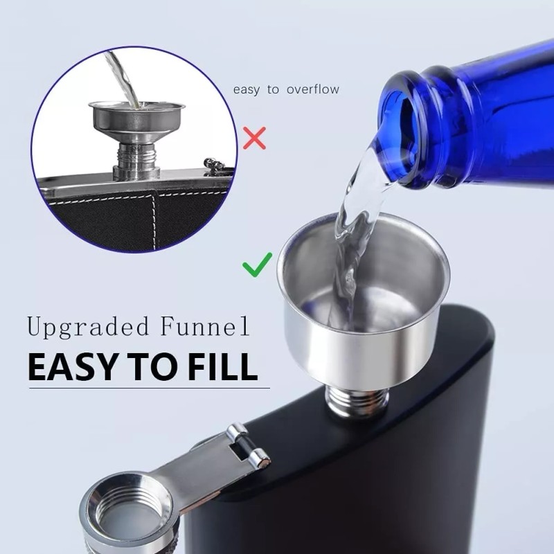 MARZSEFLO Set Licorera De 8 Oz,ánfora Rocker Acero Inoxidable