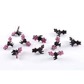Rhinestone Hair Claws (Pack of 10, Pink)