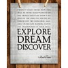 Mark Twain Quotes Wall Art-"Explore-Dream-Discover"- 8 x 10 Art Wall