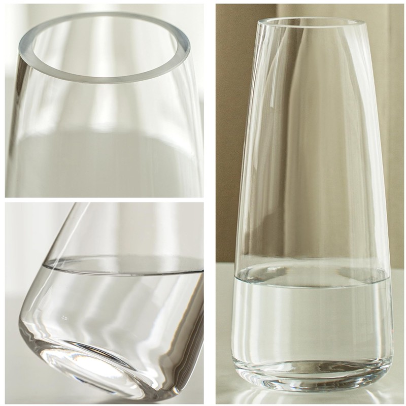 FANTESTICRYAN Modern Glass Vase Irised Crystal Clear Glass Vase for