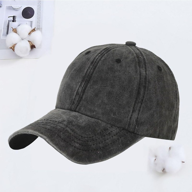 EOMECUIGAO Men's Cap, Deep Hat, Men's Large Size, Cotton Washed,