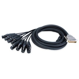 keepdrum SNA55-8 D-SUB Multicore Cable Snake Cable Breakout DB-25 to 8x XLR Female 3 m