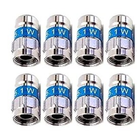 Cabelcon F-56 5.1W Self Install Nitin with Integrated O-Ring F-Connector Blue RG6 / 7 mm (Pack of 8 F-56 5.1W)