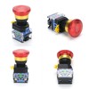 Emergency Stop Button 22mm Latching Push Button Switch, Aluminum Alloy