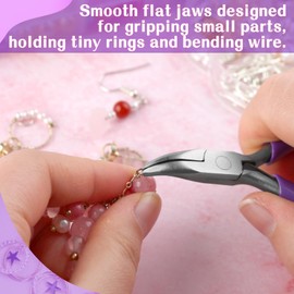SPEEDWOX Mini Bent Nose Pliers Carbon Steel, Nickel-iron Surface, Plastic-dipped Handle, 80 x 49 x 9 mm, Jewelry Making, Ergonomic Grip