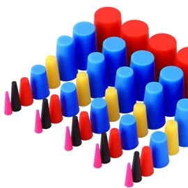 smseace 40Pack 8-Sizes Silicone Rubber Tapered Plug Kit 1/16" to 3/4" High Temp Silicone Rubber Plug for Coating, Hole Plugs, Painting Protection Silicone Rubber Stopper Plug lab Rubber stoppers