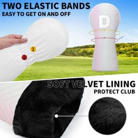 Golf Head Cover Golf Club Rainbow Color PU Headcovers Set Fits Driver Fairway Wood Hybrid Utility Putter Iron Wedge Headcover.