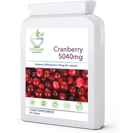Cranberry Tablets for UTI Relief - 90 Tablets (3-Month Supply) - 5040mg High Strength Extract - Supports Healthy Bladder & Kidney Function - Cystitis Supplement for Women - Made in the UK