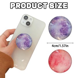 2PCS Phone Finger Holder Grip,Foldable Stand and Finger Holder-Phone Accessories Compatible with Smartphones, Mobiles & Cases,Ins Style（Red & Purple)