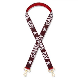 NVENF Beaded Purse Strap Replacement Burgundy White Game Day Football Purse Strap Crossbody Bag Straps Game Day Outfits Football Accessories (Burgundy White)