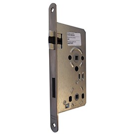 ALPERTEC Mortise Lock Lock DIN Right for Bathroom Doors Bathroom Stainless Steel Matt, Lock Strike Plate 20 mm Round Square 8 mm/Distance 78 mm, 36053230