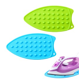 2 Pcs Ironing Mat Multipurpose Silicone Iron Hot Resistant Mat for Protecting Your Table Top(Blue, Green)
