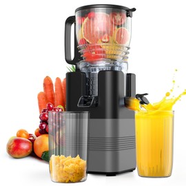 Cold Press Juicer Machines, Airpher 400W Juicer Machines with 5.8" Wide Feed Chute, Slow Masticating Juicer For Whole Vegetables & Fruits with High Juice Yield, Easy to Clean Gray