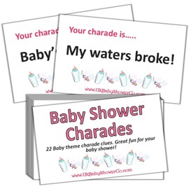 Baby Shower Party Game - Charades (Pink)