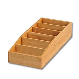 Kesper 70822 Storage box made of bamboo, brown, 15 x 5/7 x 35 cm